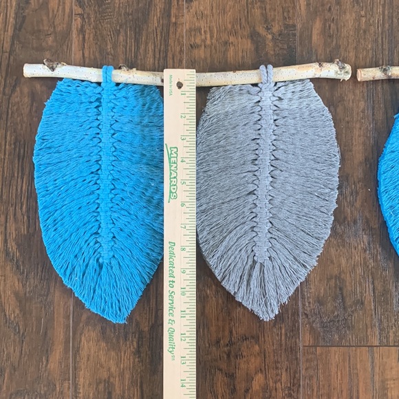 Set of 2: Grey and Blue Feathered Wall Art - Picture 13 of 14